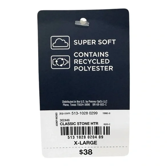 NWT St. John’s Bay Crew Neck Long Sleeve Pullover Sweater Stone Heather XL - Picture 7 of 8